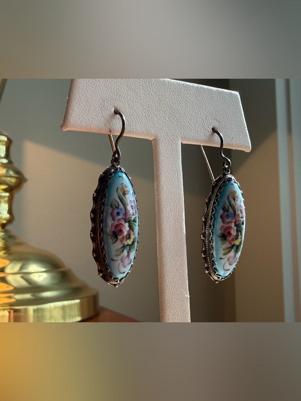 Vintage Russian Enamel Earrings